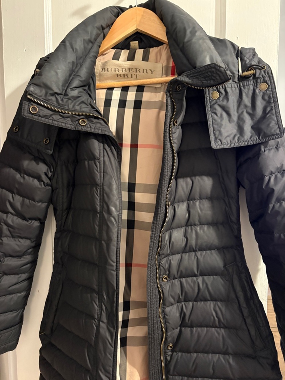 Burberry Black Long Quilted Puffer Coat